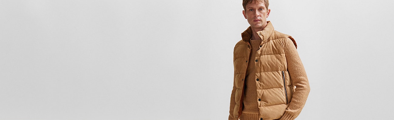 heren bodywarmer beige