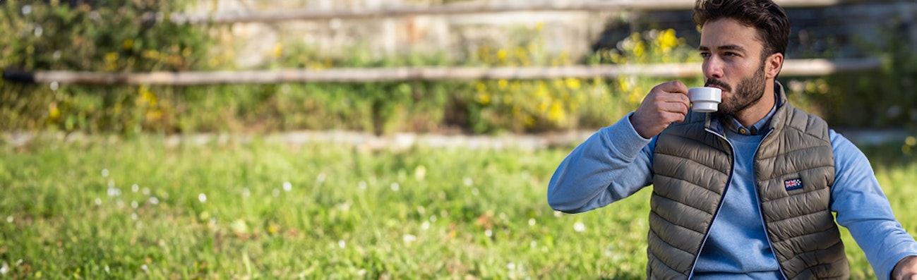 heren bodywarmer groen