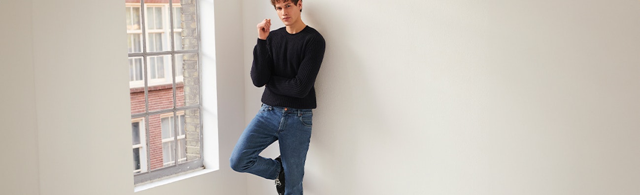 heren broek blauw
