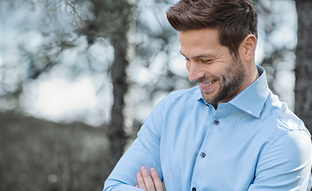 blauw heren overhemd