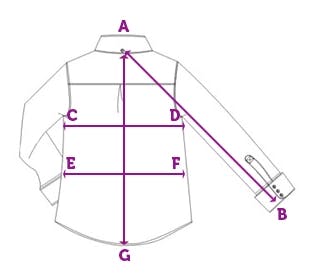 maattabel - maattabellen - meet instructie overhemden - overhemd