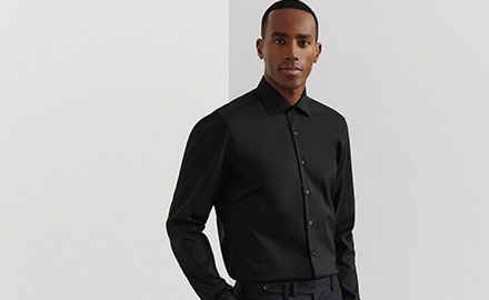 zwart heren overhemd