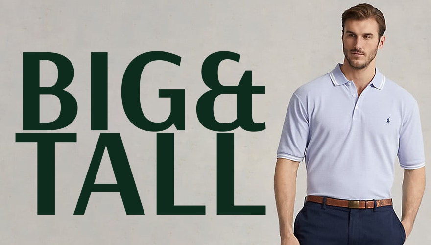 Big & Tall grote maten pagina homepage poloshirts polo ralph lauren