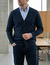 Dark jeans and cardigan