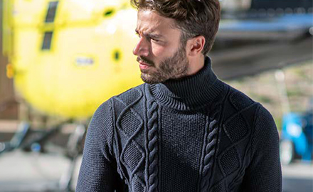 blauwe heren coltrui