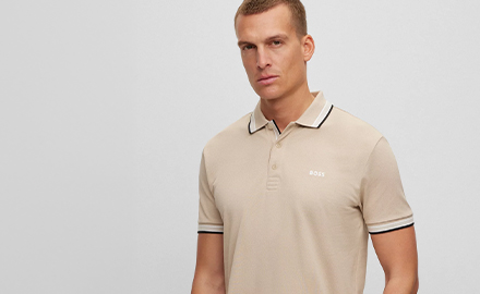 beige heren polo