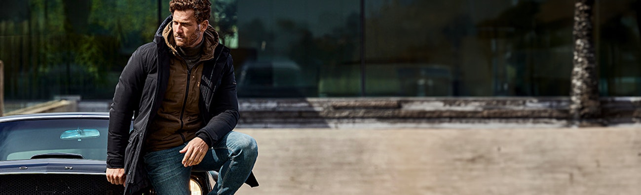 halflange winterjas heren