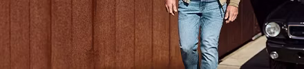 blauwe heren broek