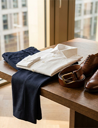 Navy and white