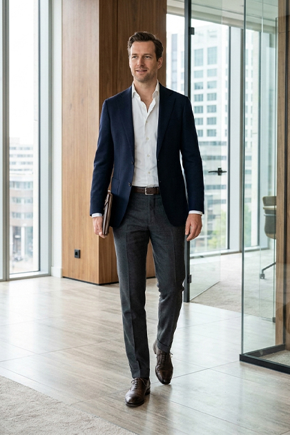 Client meeting: slightly more formal business casual
