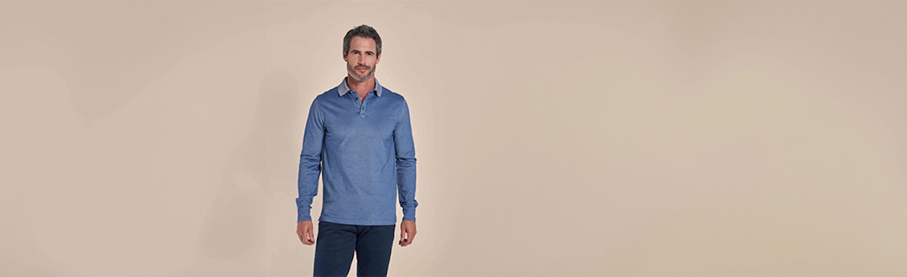 Heren poloshirt extra lang