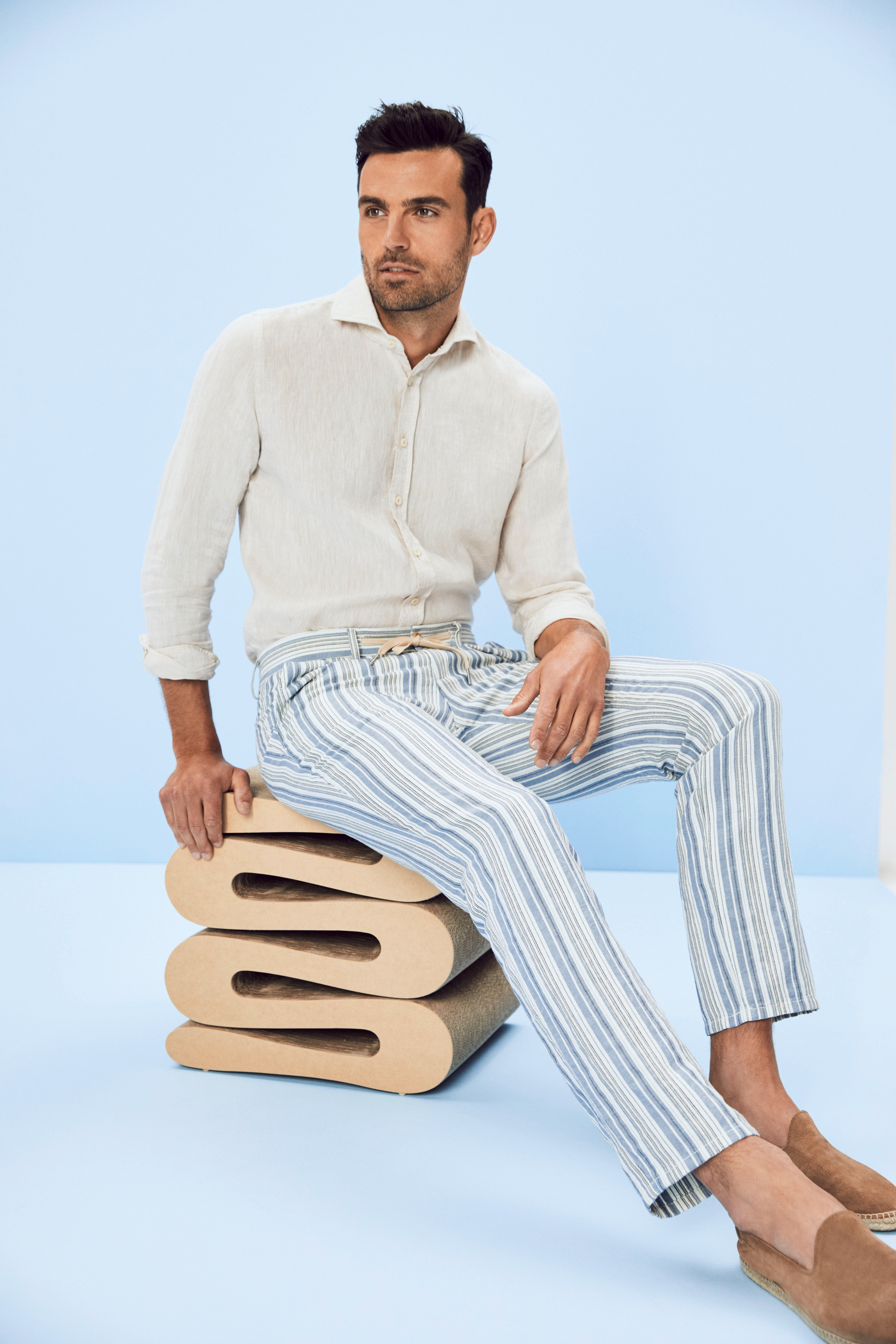 Linnen chino broeken voor heren