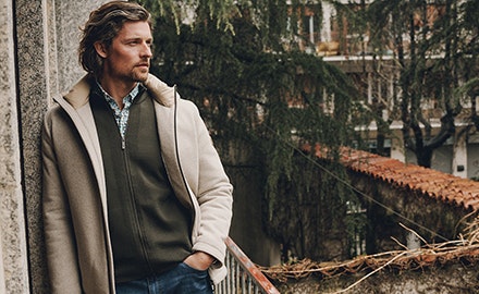 heren beige winterjas