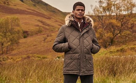 Bruine heren winterjas