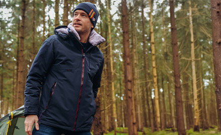 Blauwe winterjas heren