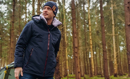 Blauwe winterjas heren