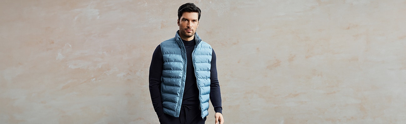 gewatteerde jas lichtblauw