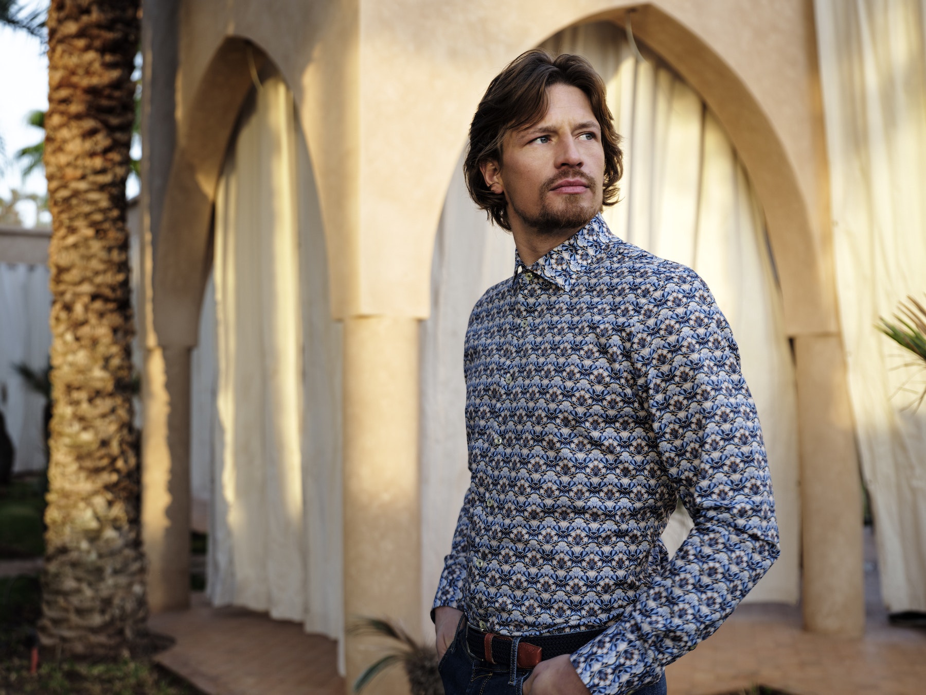 Geprint overhemd Giorgano