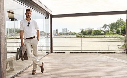Heren pantalons beige