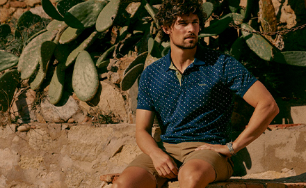 donkerblauwe heren polo