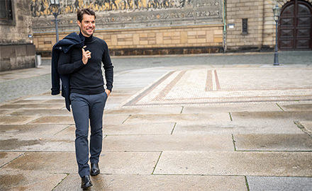 Donkerblauwe pantalons voor heren