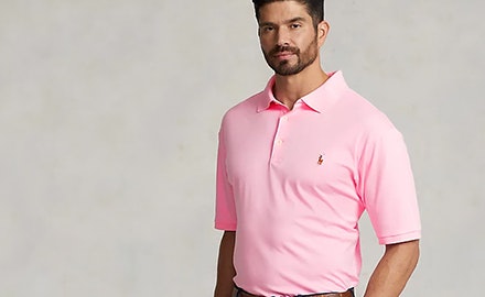 roze heren polo