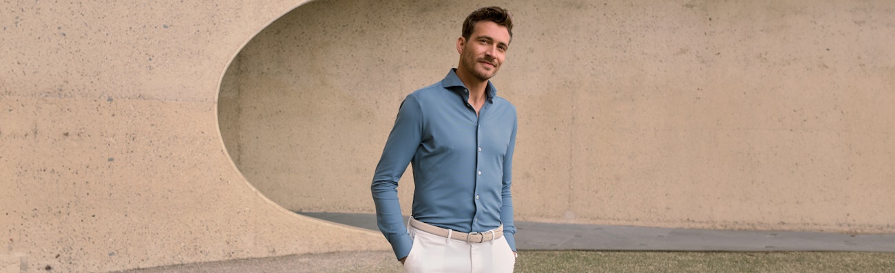 Jersey overhemd heren