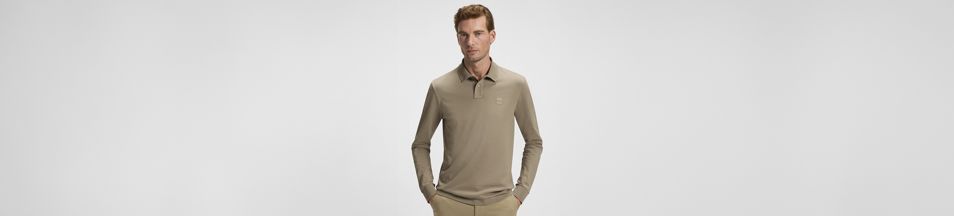 BOSS lange mouw polo