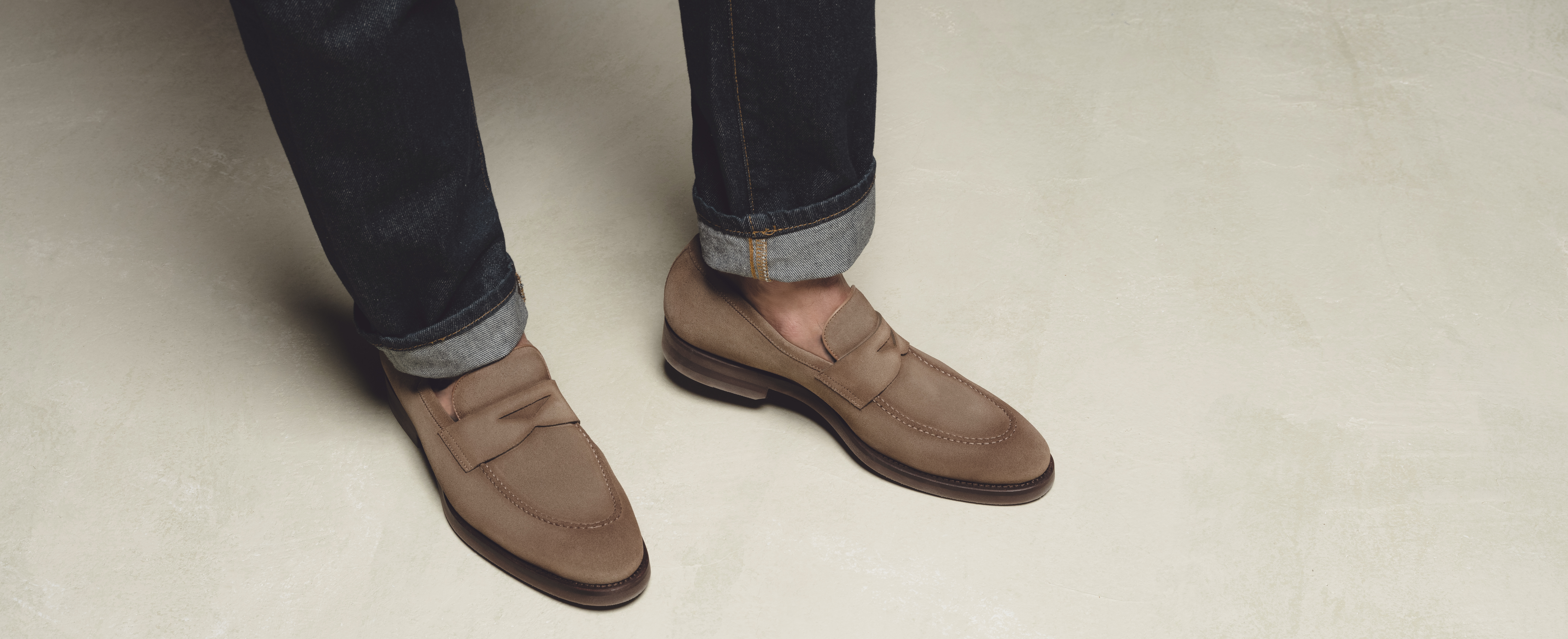 Beige heren loafers