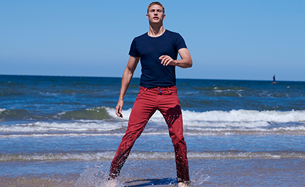 heren broeken in rood