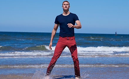 heren broeken in rood